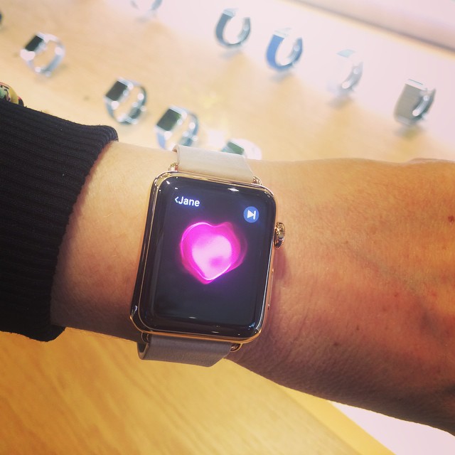 Luxe time keeping with a lot of tech thrown in. Oops I chose the £13.5k #AppleWatch to try on #rosegold #want #dreaming