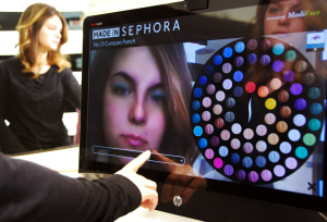 Modiface Sephora virtual mirror Rome store